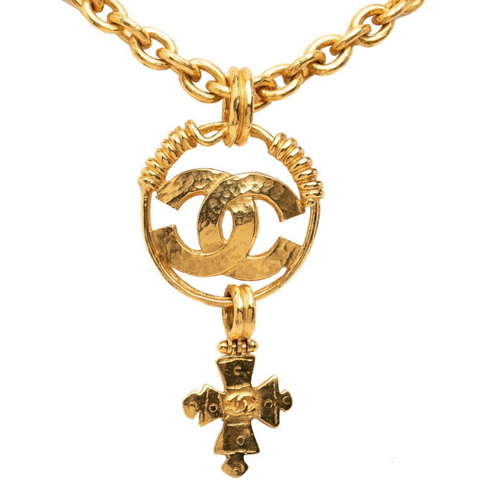CHANEL Vintage Gold Logo Necklace